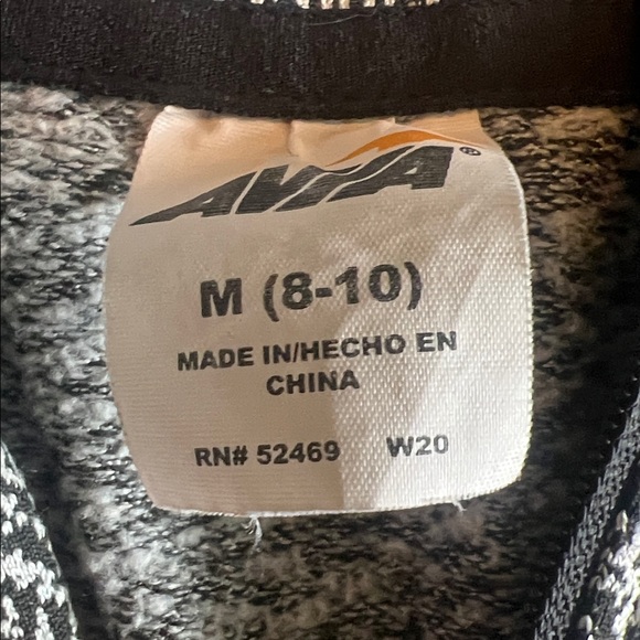 Avia Black White Quarter Zip Pullover Thumb Hole Cuffs Zip Pockets Size M (8-10) - Picture 2 of 14